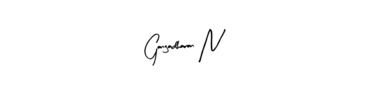 Use a signature maker to create a handwritten signature online. With this signature software, you can design (Arty Signature) your own signature for name Gangadharan N. Gangadharan N signature style 8 images and pictures png