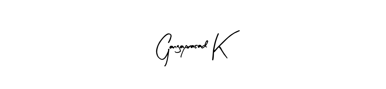 Make a beautiful signature design for name Gangaprasad K. With this signature (Arty Signature) style, you can create a handwritten signature for free. Gangaprasad K signature style 8 images and pictures png