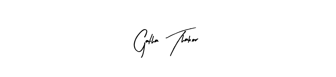 Similarly Arty Signature is the best handwritten signature design. Signature creator online .You can use it as an online autograph creator for name Gatha  Thakor. Gatha  Thakor signature style 8 images and pictures png