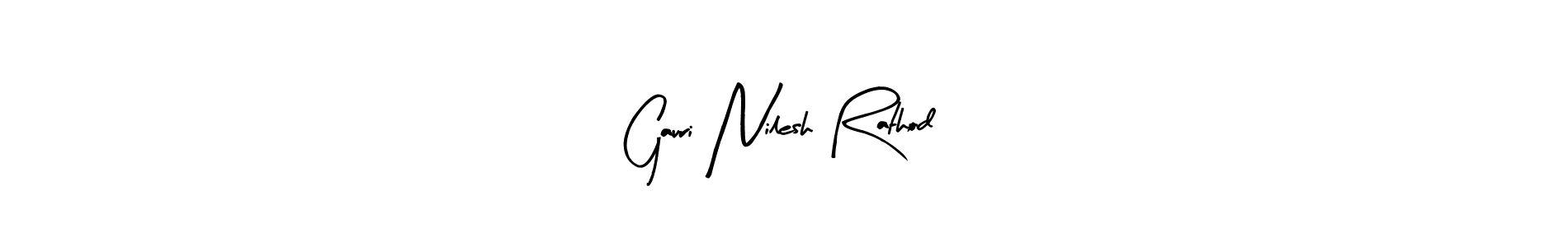 How to make Gauri Nilesh Rathod name signature. Use Arty Signature style for creating short signs online. This is the latest handwritten sign. Gauri Nilesh Rathod signature style 8 images and pictures png