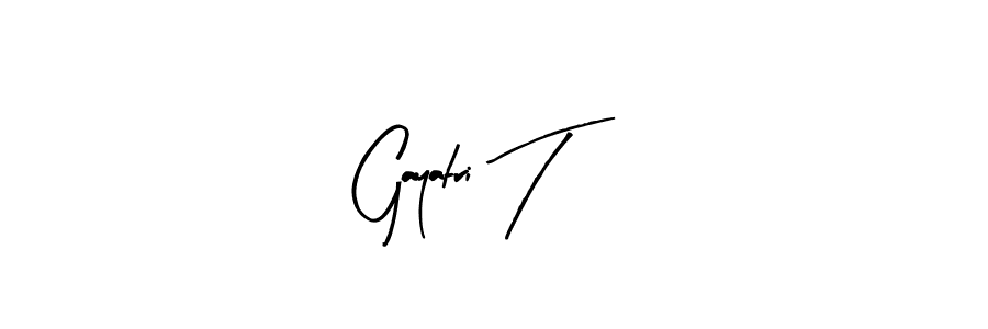 Create a beautiful signature design for name Gayatri T. With this signature (Arty Signature) fonts, you can make a handwritten signature for free. Gayatri T signature style 8 images and pictures png