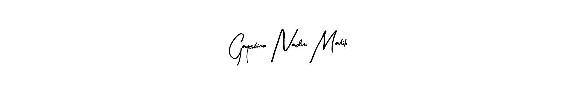 You should practise on your own different ways (Arty Signature) to write your name (Gayebina Nadim Malik) in signature. don't let someone else do it for you. Gayebina Nadim Malik signature style 8 images and pictures png