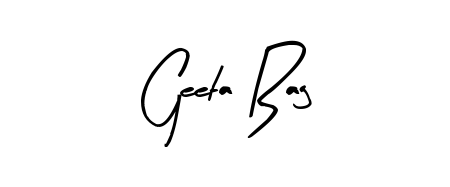 Enhance your business communications with Geeta Bag signature in Arty Signature lettering. Clean, modern, and universally compatible. Geeta Bag signature style 8 images and pictures png