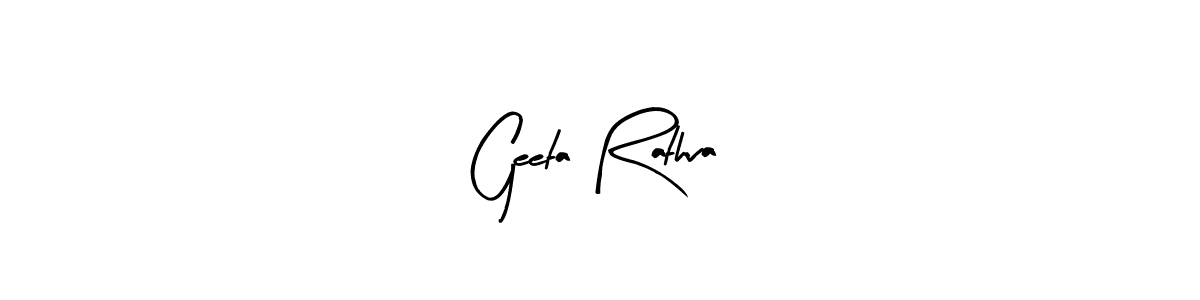 Arty Signature is a professional signature style that is perfect for those who want to add a touch of class to their signature. It is also a great choice for those who want to make their signature more unique. Get Geeta Rathva name to fancy signature for free. Geeta Rathva signature style 8 images and pictures png