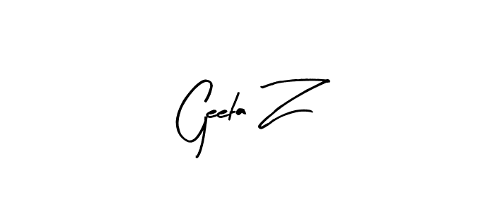 The best way (Arty Signature) to make a short signature is to pick only two or three words in your name. The name Geeta Z include a total of six letters. For converting this name. Geeta Z signature style 8 images and pictures png