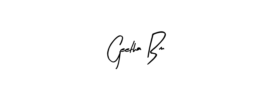 Make a beautiful signature design for name Geetha Bm. With this signature (Arty Signature) style, you can create a handwritten signature for free. Geetha Bm signature style 8 images and pictures png