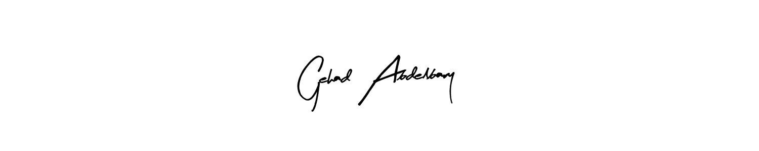 if you are searching for the best signature style for your name Gehad Abdelbary. so please give up your signature search. here we have designed multiple signature styles  using Arty Signature. Gehad Abdelbary signature style 8 images and pictures png