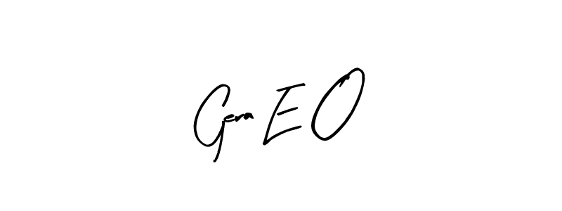 How to make Gera E O name signature. Use Arty Signature style for creating short signs online. This is the latest handwritten sign. Gera E O signature style 8 images and pictures png