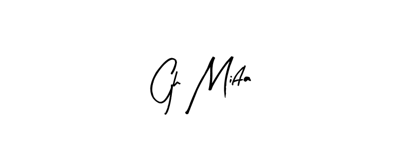 if you are searching for the best signature style for your name Gh Mifta. so please give up your signature search. here we have designed multiple signature styles  using Arty Signature. Gh Mifta signature style 8 images and pictures png