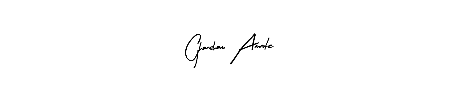 Arty Signature is a professional signature style that is perfect for those who want to add a touch of class to their signature. It is also a great choice for those who want to make their signature more unique. Get Ghansham Amrute name to fancy signature for free. Ghansham Amrute signature style 8 images and pictures png