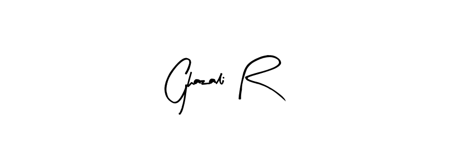 The best way (Arty Signature) to make a short signature is to pick only two or three words in your name. The name Ghazali R include a total of six letters. For converting this name. Ghazali R signature style 8 images and pictures png