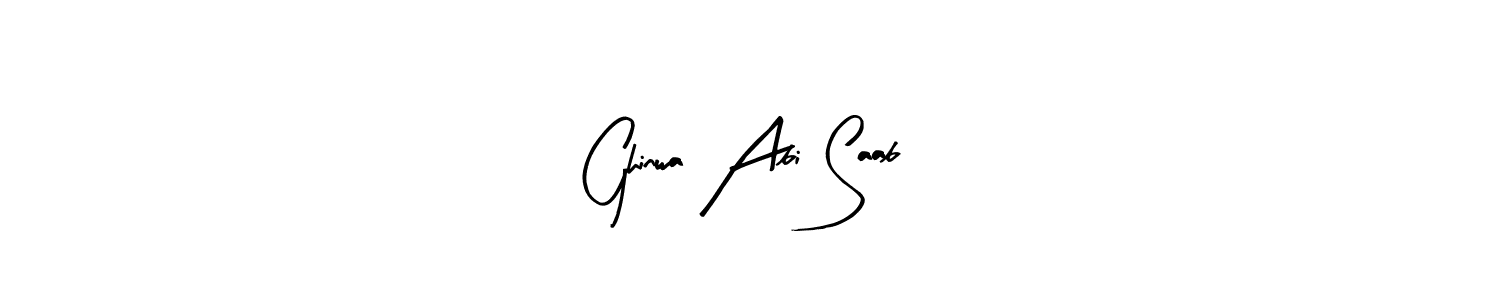 Arty Signature is a professional signature style that is perfect for those who want to add a touch of class to their signature. It is also a great choice for those who want to make their signature more unique. Get Ghinwa Abi Saab name to fancy signature for free. Ghinwa Abi Saab signature style 8 images and pictures png