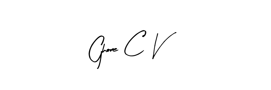 The best way (Arty Signature) to make a short signature is to pick only two or three words in your name. The name Ghore C V include a total of six letters. For converting this name. Ghore C V signature style 8 images and pictures png