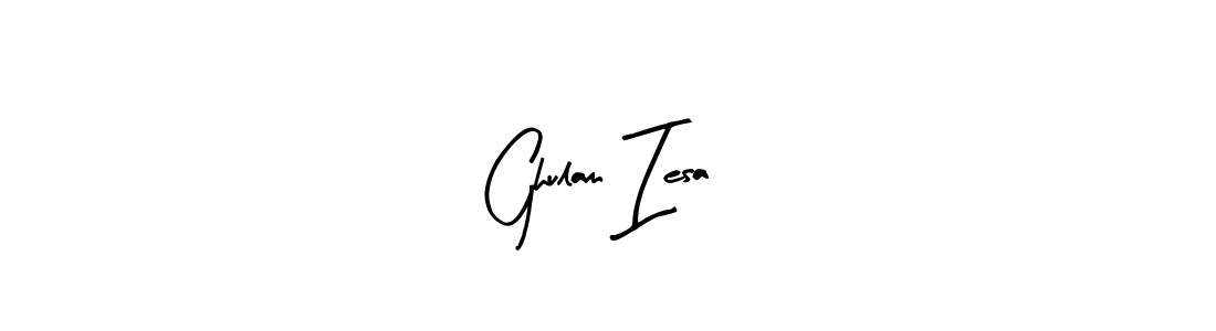 Create a beautiful signature design for name Ghulam Iesa. With this signature (Arty Signature) fonts, you can make a handwritten signature for free. Ghulam Iesa signature style 8 images and pictures png