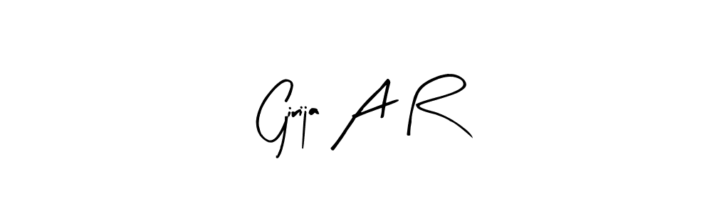 Girija A R stylish signature style. Best Handwritten Sign (Arty Signature) for my name. Handwritten Signature Collection Ideas for my name Girija A R. Girija A R signature style 8 images and pictures png