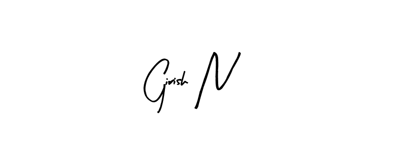 Design your own signature with our free online signature maker. With this signature software, you can create a handwritten (Arty Signature) signature for name Girish N. Girish N signature style 8 images and pictures png