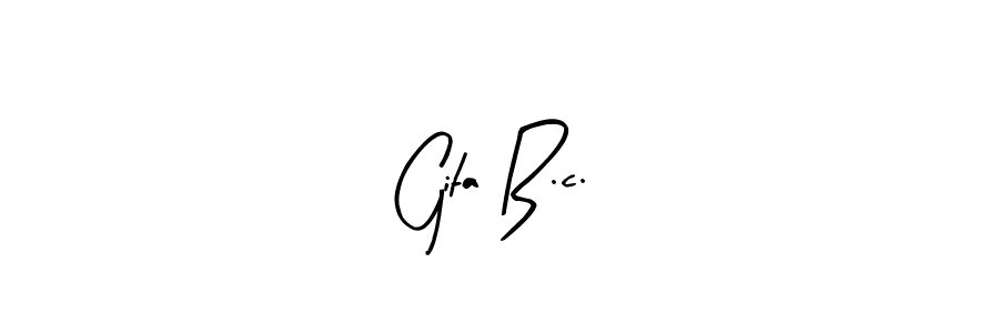 Arty Signature is a professional signature style that is perfect for those who want to add a touch of class to their signature. It is also a great choice for those who want to make their signature more unique. Get Gita B.c. name to fancy signature for free. Gita B.c. signature style 8 images and pictures png