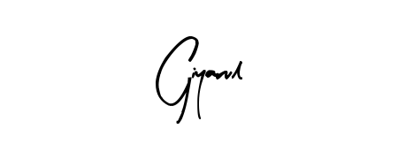 A sleek calligraphic signature for name Giyarul utilizing Arty Signature styling. Great for adding personal signatures to photos and art. Giyarul signature style 8 images and pictures png