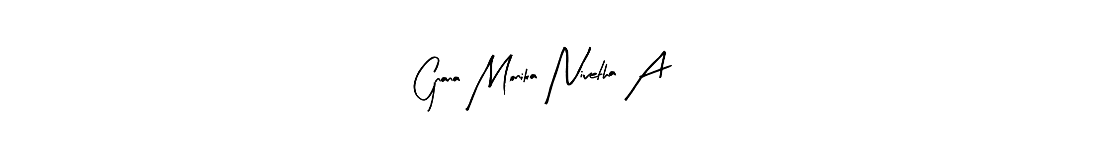 Create a beautiful signature design for name Gnana Monika Nivetha A. With this signature (Arty Signature) fonts, you can make a handwritten signature for free. Gnana Monika Nivetha A signature style 8 images and pictures png