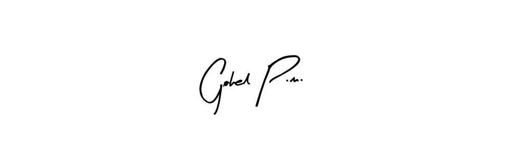 Make a beautiful signature design for name Gohel P.m.. With this signature (Arty Signature) style, you can create a handwritten signature for free. Gohel P.m. signature style 8 images and pictures png