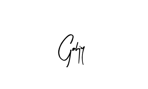 How to make Gohjy name signature. Use Arty Signature style for creating short signs online. This is the latest handwritten sign. Gohjy signature style 8 images and pictures png