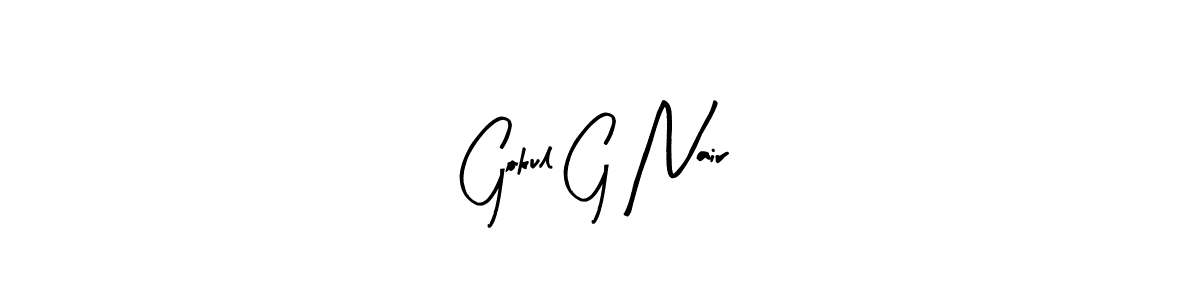 Similarly Arty Signature is the best handwritten signature design. Signature creator online .You can use it as an online autograph creator for name Gokul G Nair. Gokul G Nair signature style 8 images and pictures png
