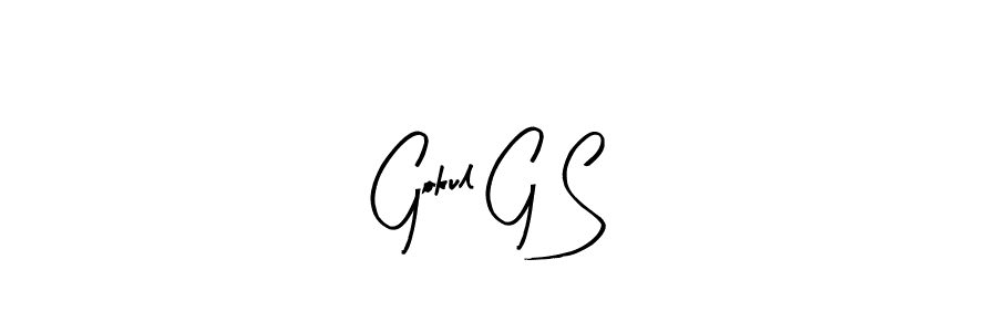 How to make Gokul G S name signature. Use Arty Signature style for creating short signs online. This is the latest handwritten sign. Gokul G S signature style 8 images and pictures png