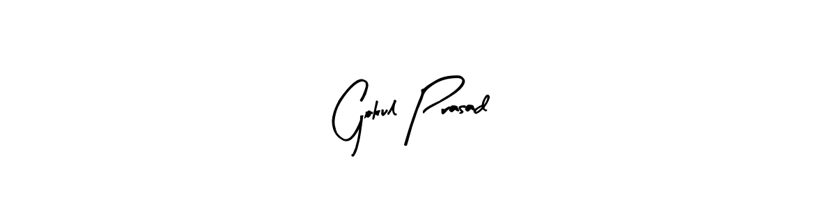 Arty Signature is a professional signature style that is perfect for those who want to add a touch of class to their signature. It is also a great choice for those who want to make their signature more unique. Get Gokul Prasad name to fancy signature for free. Gokul Prasad signature style 8 images and pictures png