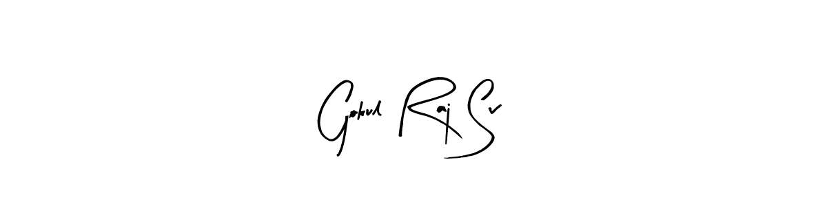 Design your own signature with our free online signature maker. With this signature software, you can create a handwritten (Arty Signature) signature for name Gokul Raj Sv. Gokul Raj Sv signature style 8 images and pictures png