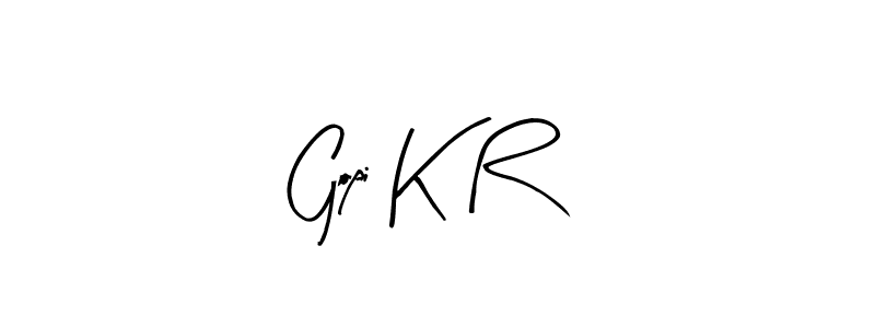 Similarly Arty Signature is the best handwritten signature design. Signature creator online .You can use it as an online autograph creator for name Gopi K R. Gopi K R signature style 8 images and pictures png