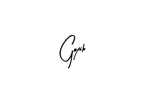 Use a signature maker to create a handwritten signature online. With this signature software, you can design (Arty Signature) your own signature for name Gopik. Gopik signature style 8 images and pictures png