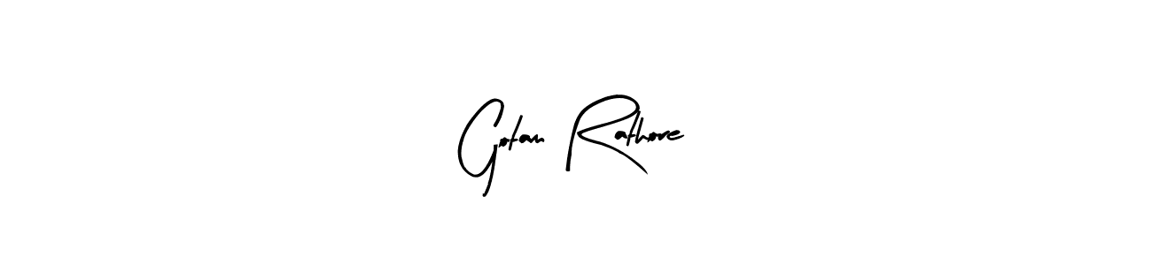 How to make Gotam Rathore name signature. Use Arty Signature style for creating short signs online. This is the latest handwritten sign. Gotam Rathore signature style 8 images and pictures png