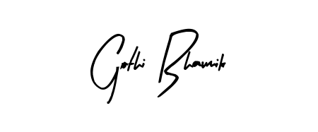 Create an unforgettable impression when signing with Gothi Bhaumik name styled in Arty Signature typography. 100% free online generator. Gothi Bhaumik signature style 8 images and pictures png