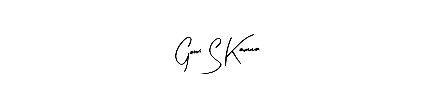 The best way (Arty Signature) to make a short signature is to pick only two or three words in your name. The name Gouri S Karmma include a total of six letters. For converting this name. Gouri S Karmma signature style 8 images and pictures png