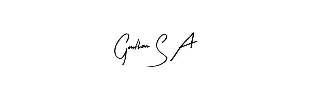 Use a signature maker to create a handwritten signature online. With this signature software, you can design (Arty Signature) your own signature for name Gowtham S A. Gowtham S A signature style 8 images and pictures png