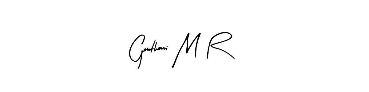 Make a beautiful signature design for name Gowthami M R. With this signature (Arty Signature) style, you can create a handwritten signature for free. Gowthami M R signature style 8 images and pictures png