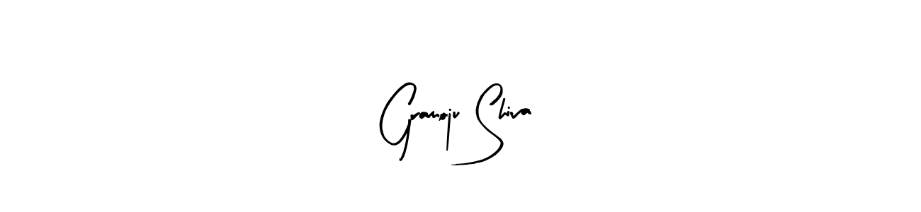 Arty Signature is a professional signature style that is perfect for those who want to add a touch of class to their signature. It is also a great choice for those who want to make their signature more unique. Get Gramoju Shiva name to fancy signature for free. Gramoju Shiva signature style 8 images and pictures png
