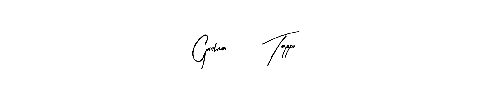 How to make Grishma <3 Tappu name signature. Use Arty Signature style for creating short signs online. This is the latest handwritten sign. Grishma <3 Tappu signature style 8 images and pictures png