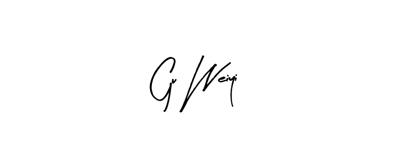 This is the best signature style for the Gu Weiyi name. Also you like these signature font (Arty Signature). Mix name signature. Gu Weiyi signature style 8 images and pictures png