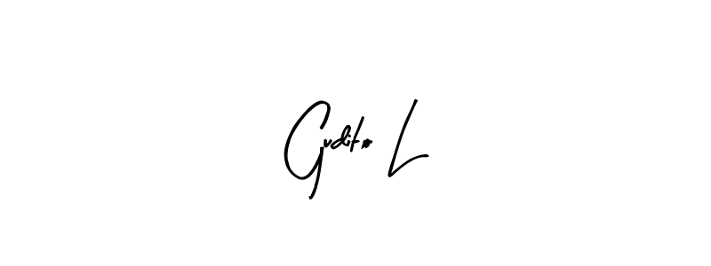Create a beautiful signature design for name Gudito L. With this signature (Arty Signature) fonts, you can make a handwritten signature for free. Gudito L signature style 8 images and pictures png
