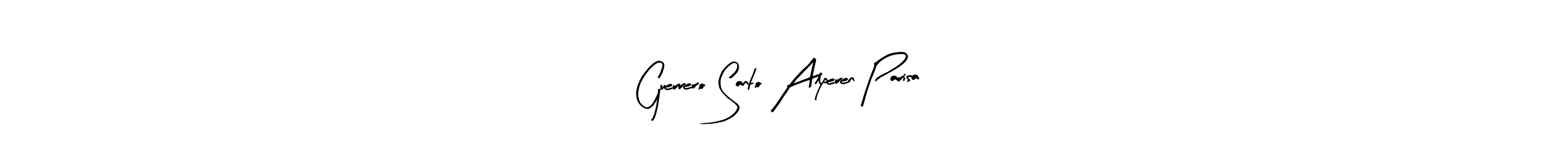 The best way (Arty Signature) to make a short signature is to pick only two or three words in your name. The name Guerrero Santo Alperen Parisa include a total of six letters. For converting this name. Guerrero Santo Alperen Parisa signature style 8 images and pictures png