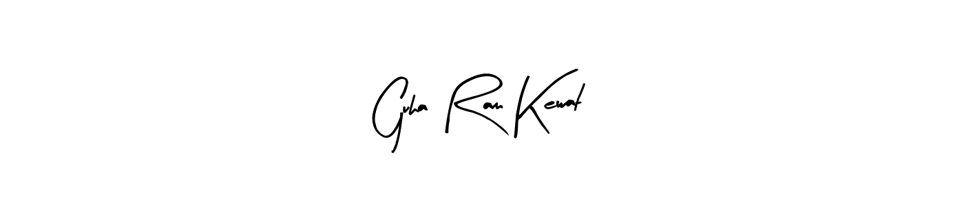 Similarly Arty Signature is the best handwritten signature design. Signature creator online .You can use it as an online autograph creator for name Guha Ram Kewat. Guha Ram Kewat signature style 8 images and pictures png