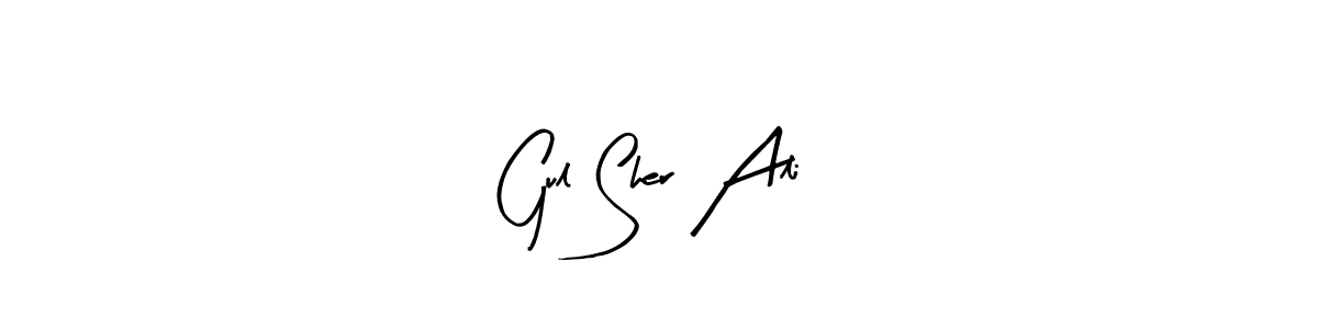 Make a beautiful signature design for name Gul Sher Ali. With this signature (Arty Signature) style, you can create a handwritten signature for free. Gul Sher Ali signature style 8 images and pictures png