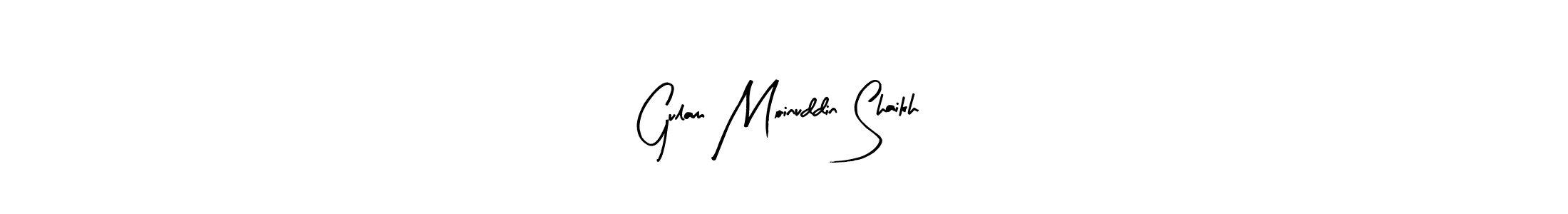 The best way (Arty Signature) to make a short signature is to pick only two or three words in your name. The name Gulam Moinuddin Shaikh include a total of six letters. For converting this name. Gulam Moinuddin Shaikh signature style 8 images and pictures png
