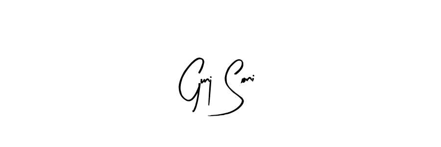 How to make Gunj Soni name signature. Use Arty Signature style for creating short signs online. This is the latest handwritten sign. Gunj Soni signature style 8 images and pictures png