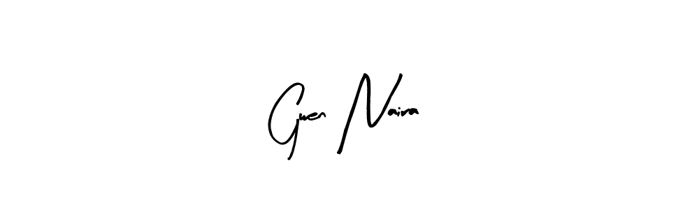 if you are searching for the best signature style for your name Gwen Naira. so please give up your signature search. here we have designed multiple signature styles  using Arty Signature. Gwen Naira signature style 8 images and pictures png