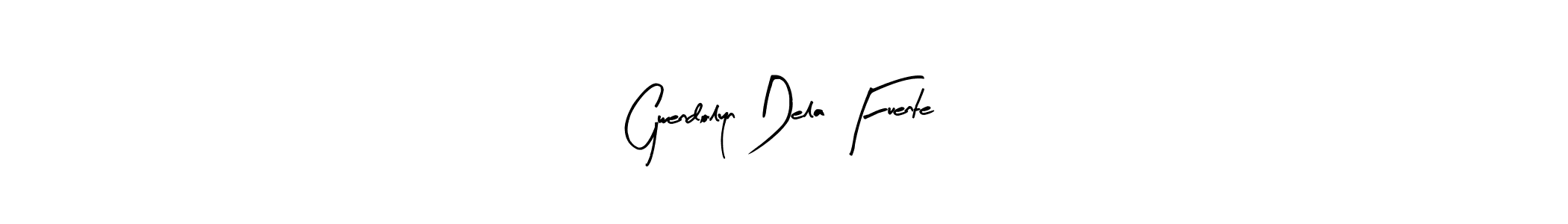 How to make Gwendolyn Dela Fuente name signature. Use Arty Signature style for creating short signs online. This is the latest handwritten sign. Gwendolyn Dela Fuente signature style 8 images and pictures png