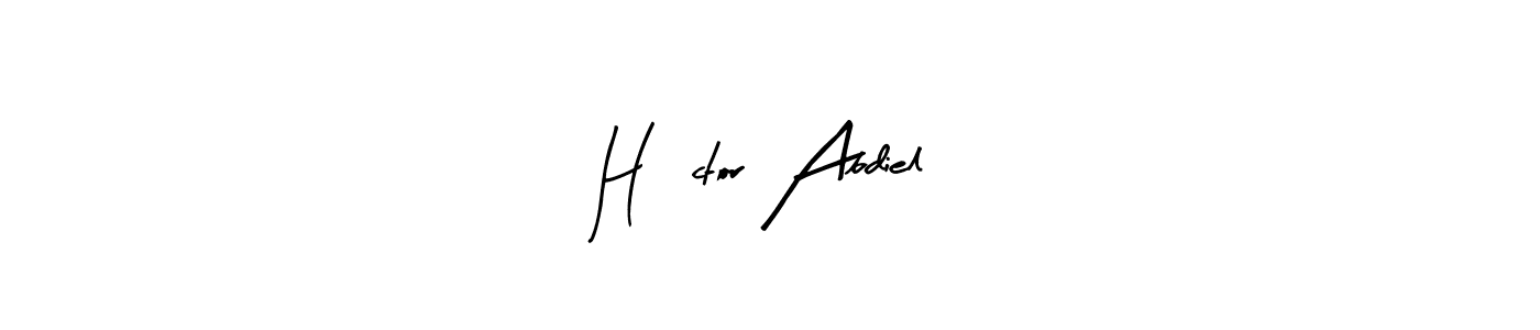 Use a signature maker to create a handwritten signature online. With this signature software, you can design (Arty Signature) your own signature for name Héctor Abdiel. Héctor Abdiel signature style 8 images and pictures png