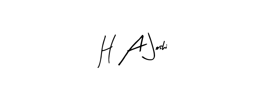 Use a signature maker to create a handwritten signature online. With this signature software, you can design (Arty Signature) your own signature for name H A Joshi. H A Joshi signature style 8 images and pictures png