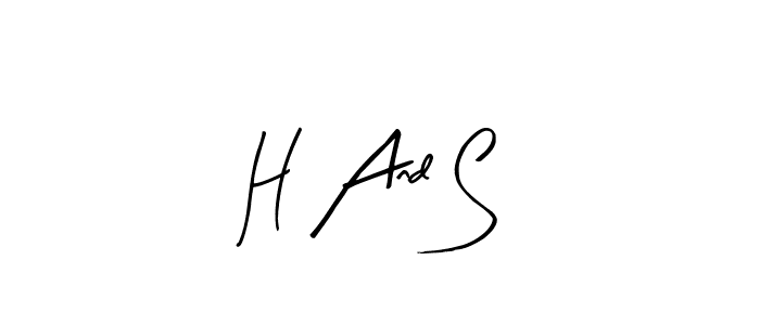 Similarly Arty Signature is the best handwritten signature design. Signature creator online .You can use it as an online autograph creator for name H And S. H And S signature style 8 images and pictures png